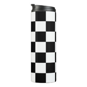 Garrafa Térmica Minimalista Xadrez Retro – Streetwear Monocromátic