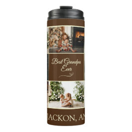 Garrafa Térmica Mínimo Brown 8 Collage Best Grandpa Ever Foto