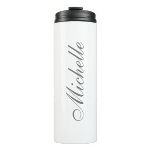 Garrafa Térmica Mínimo Simples Clássico de Manuscrito Chic