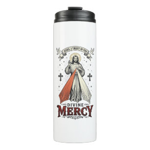 Garrafa Térmica Misericórdia Divina Jesus Eu Confio em Você Camise
