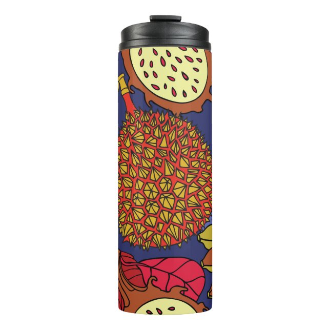 Garrafa Térmica Mistura tropical exótica de frutas. Natureza flora (Frente)