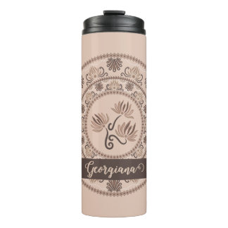 Garrafa Térmica Mocha Rococo de Revival Personalizado Dot Mandala