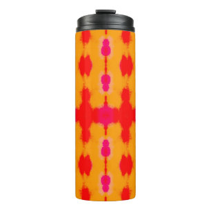 Garrafa Térmica Moda Red Boho. Carpete Persa. Camada de Aquarela