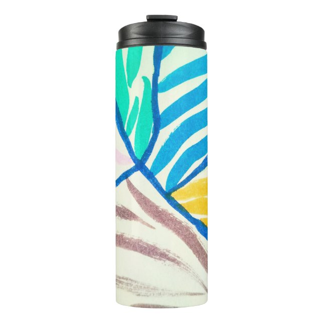 Garrafa Térmica modelo decorativo sem costura com ilustração de sa (Frente)