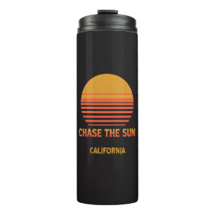 Garrafa Térmica Modelo Personalizado Chase O Sol Retro Pôr do Sol