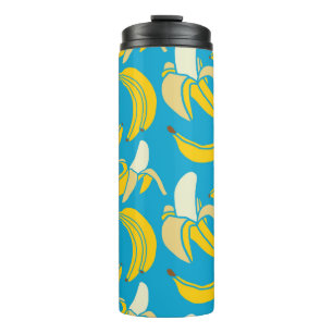 Garrafa Térmica modelo sem costura de banana tropical fruta fresca
