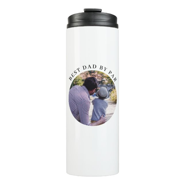 Garrafa Térmica Modern Best Dad By Par Custom Family Photo (Frente)