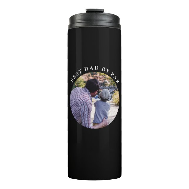 Garrafa Térmica Modern Best Dad By Par Custom Family Photo  (Frente)