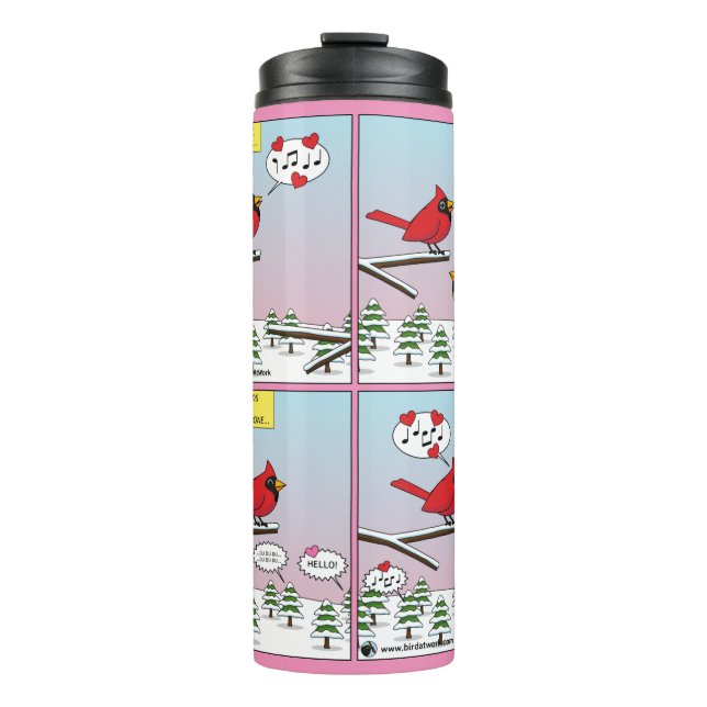Garrafa Térmica Modern Bird Mating Calls Comic (Frente)