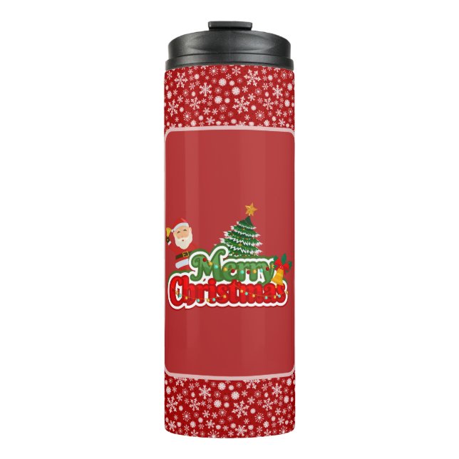 Garrafa Térmica Modern Christmas Tree Painting Colorful (Frente)