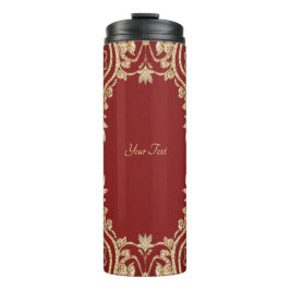 Garrafa Térmica Modern Gold Red Floral Thermal Tumbler