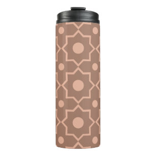 Garrafa Térmica Modern Mocha Mousse Forma Geométrica Rosa Dusty