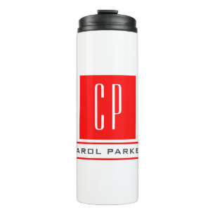 Garrafa Térmica Modern Monogram Professional Plain Simple Name