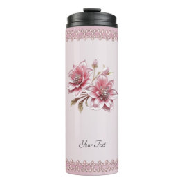 Garrafa Térmica Modern Pink Flowers Thermal Tumbler