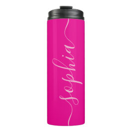 Garrafa Térmica Modern Pink Script Name Thermal Tumbler