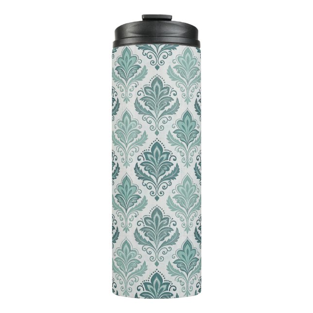 Garrafa Térmica Modern Teal Nordic Damask (Frente)