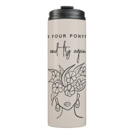 Garrafa Térmica Moderna Tente Novamente Mulher com Planta Personal