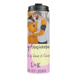 Garrafa Térmica Moderno Boho feliz aniversário adicione nome data