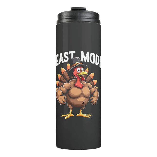 Garrafa Térmica Modo banquete Engraçado Ação de Graças à Refeição  (Frente)