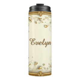 Garrafa Térmica Moldura Floral Com Nome Personalizado
