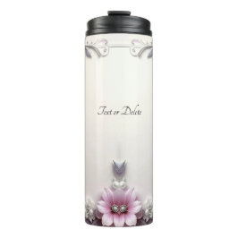 Garrafa Térmica Moldura Floral Rosa
