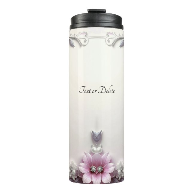Garrafa Térmica Moldura Floral Rosa (Frente)
