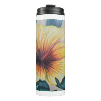Garrafa Térmica Moletom com capuz de hibisco amarelo