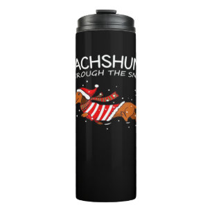 Garrafa Térmica Moletom de Natal para Dachshunds Padrão Camiseta C