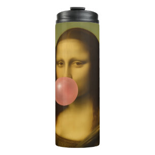 Garrafa Térmica Mona Lisa Piscando Goma-Bolha Rosa