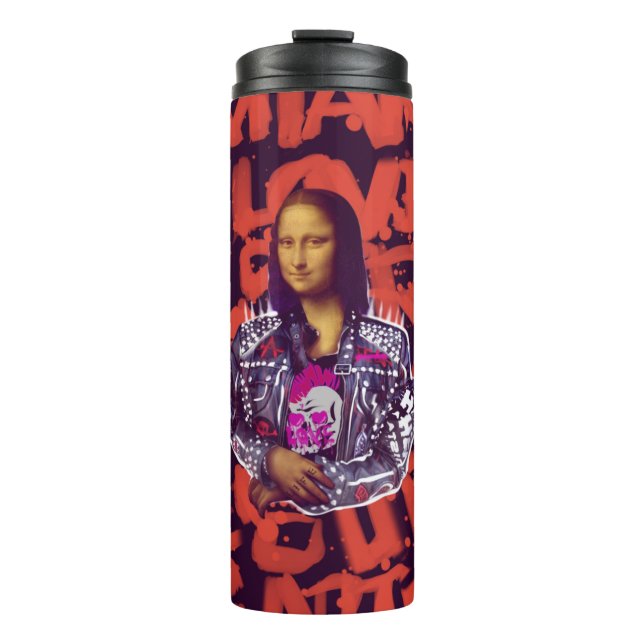 Garrafa Térmica Mona Lisa Punk Art (Frente)