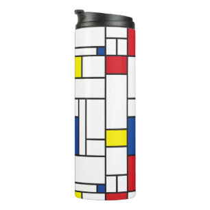 Garrafa Térmica Mondrian Minimalist Geométrico De Stijl Modern Art