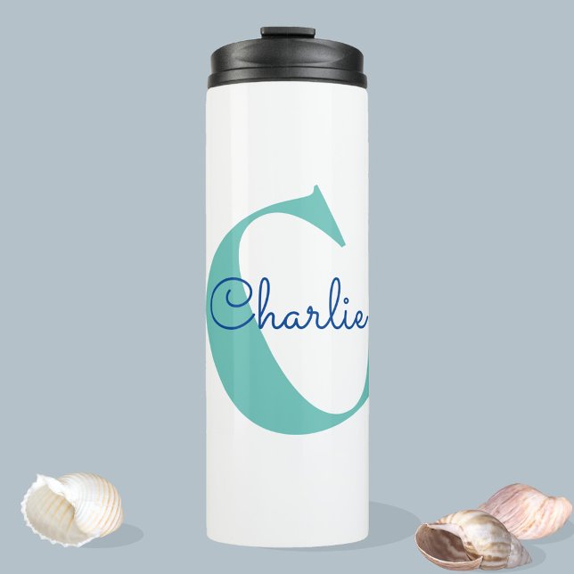 Garrafa Térmica Monogram Name Modern Typography (Criador carregado)