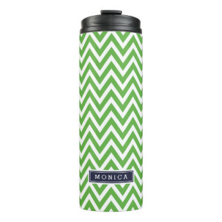 Garrafa Térmica Monograma azul e verde-marinho