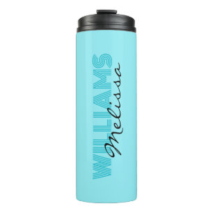 Garrafa Térmica Monograma azul elegante