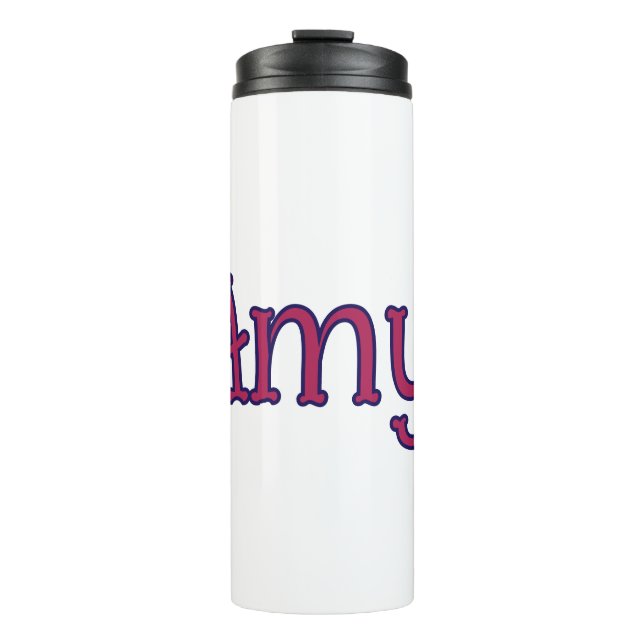 Garrafa Térmica monograma clássico de nome personalizado simples e (Frente)