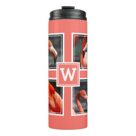 Garrafa Térmica Monograma Collage adiciona seu próprio coral fotog