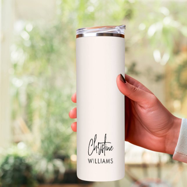 Garrafa Térmica Monograma de Assinatura Script manuscrito Cor-de-r (Criador carregado)