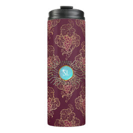 Garrafa Térmica Monograma de Burgundy e Dourado Vinho de Paris