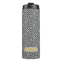 Monograma de Chave Grego Preto e Dourado