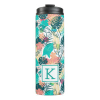 Monograma de colagem das folhas tropicais escovas
