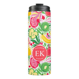 Garrafa Térmica Monograma de Fruta tropical Padrão de Verão de Aqu