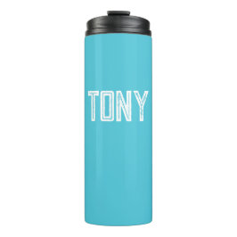 Garrafa Térmica Monograma de Nome Personalizado Azul do Céu Sólido