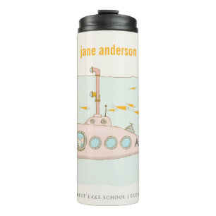 Garrafa Térmica Monograma de Peixes Submarinos Submarinos Cúbicos