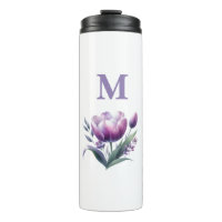 Monograma de Tulipas Púrpura Personalizado