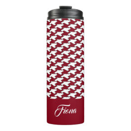 Garrafa Térmica Monograma do padrão de som vermelho e branco