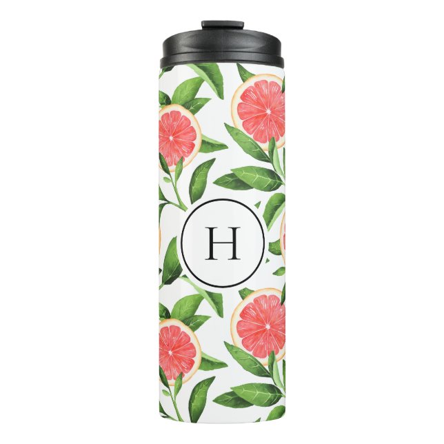 Garrafa Térmica Monograma do padrão de toranja d'água (Frente)
