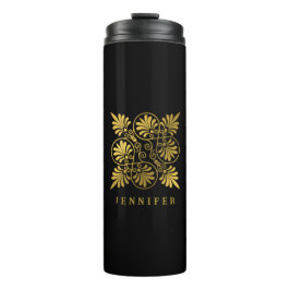 Garrafa Térmica Monograma Dourado do Andino Grego Antigo