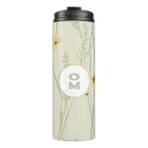 Monograma Floral Moderno Amarelo Claro