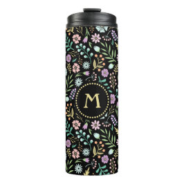 Garrafa Térmica Monograma Floral Whimsical Boho Thermal Tumbler