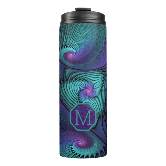 Garrafa Térmica Monograma Fratural abstrato (Frente)